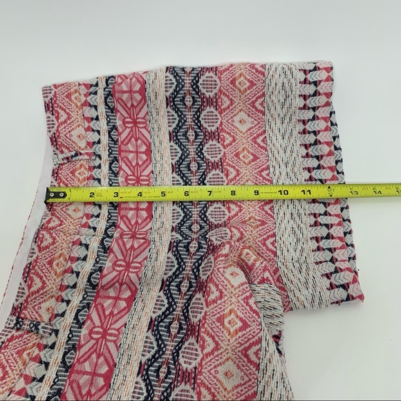 Dalia Woven Boho Tribal Aztec Cotton Shorts Pink White Multicolored Size 2 - Picture 13 of 14